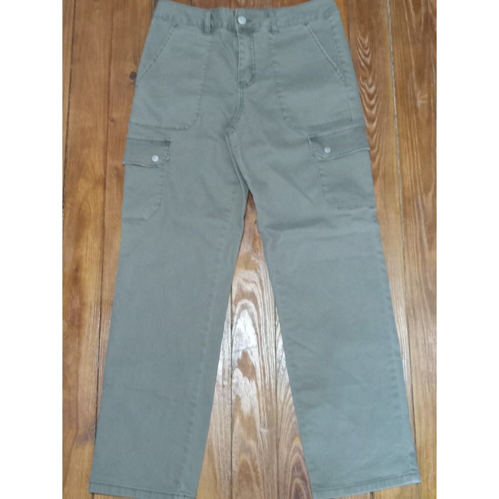 Est.1946 Denim  green hi rise cargo style pants with pockets 8